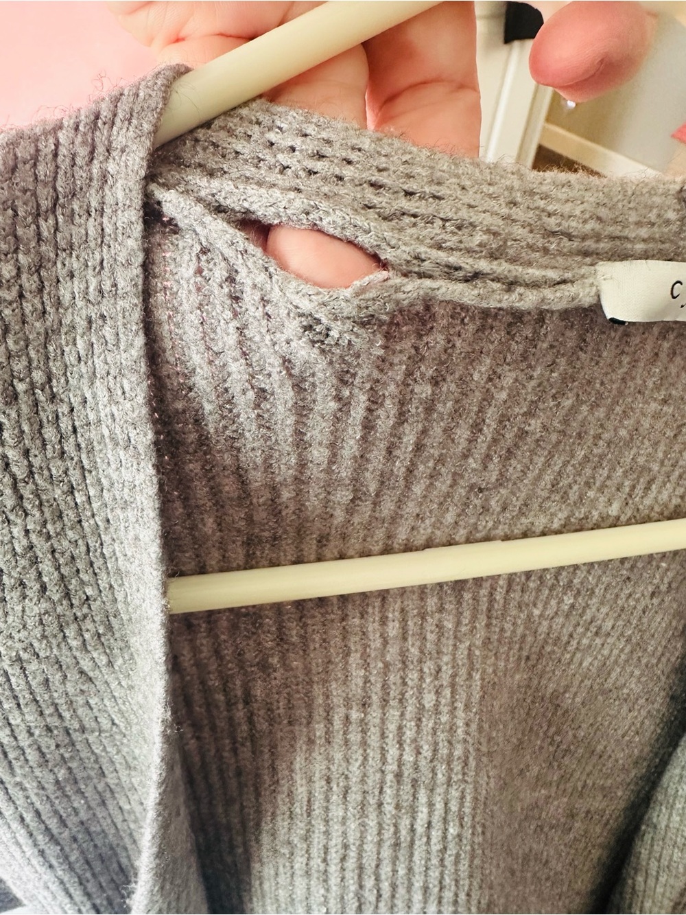 Cyrus Rib Knit Open Front Cardigan Gray - Picture 12 of 12